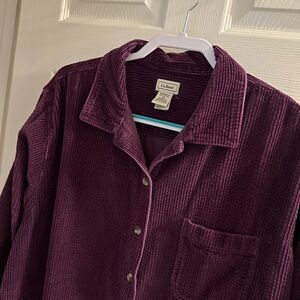 L.L. Bean Women's Corduroy Shirt in Deep Burgundy